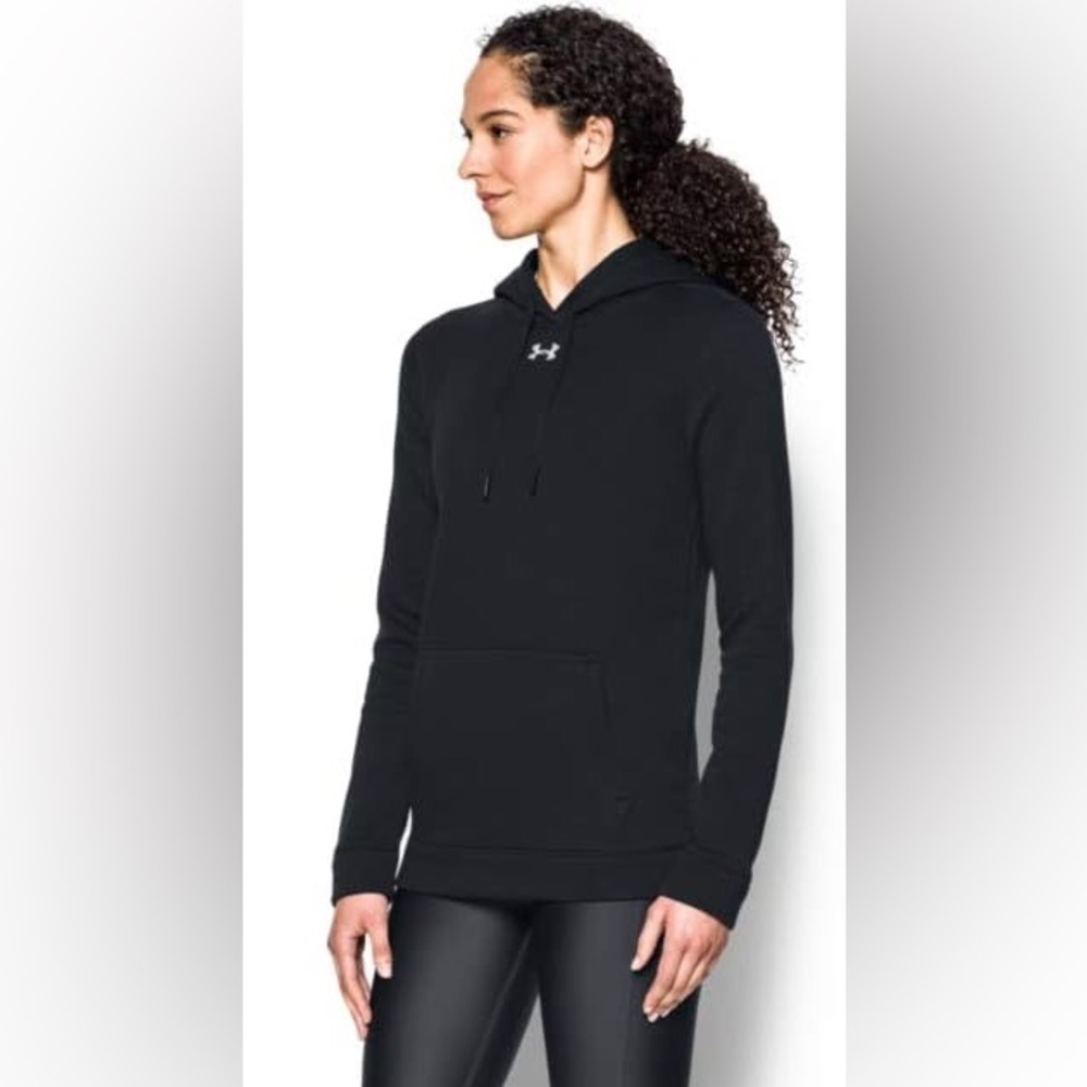 Under Armour Women's Hustle Hoodie Black | White LG - Picture 4 of 12